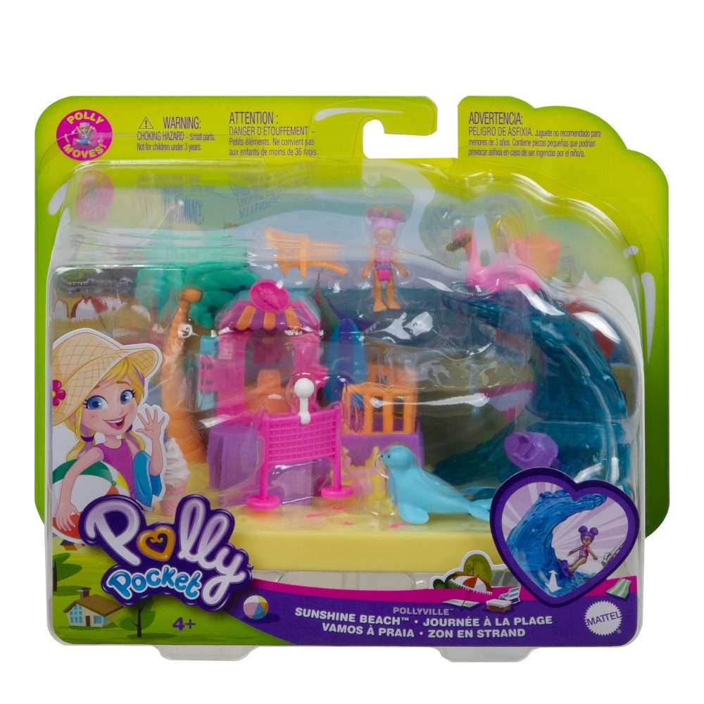 slide 1 of 1, Mattel Polly Pocket Pollyville Sunshine Beach Playset, 1 ct