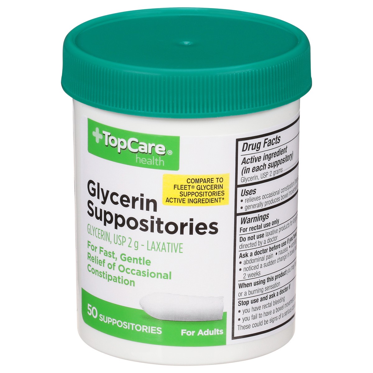 slide 9 of 9, Topcare Suppositories Glycerin Adult, 1 ct