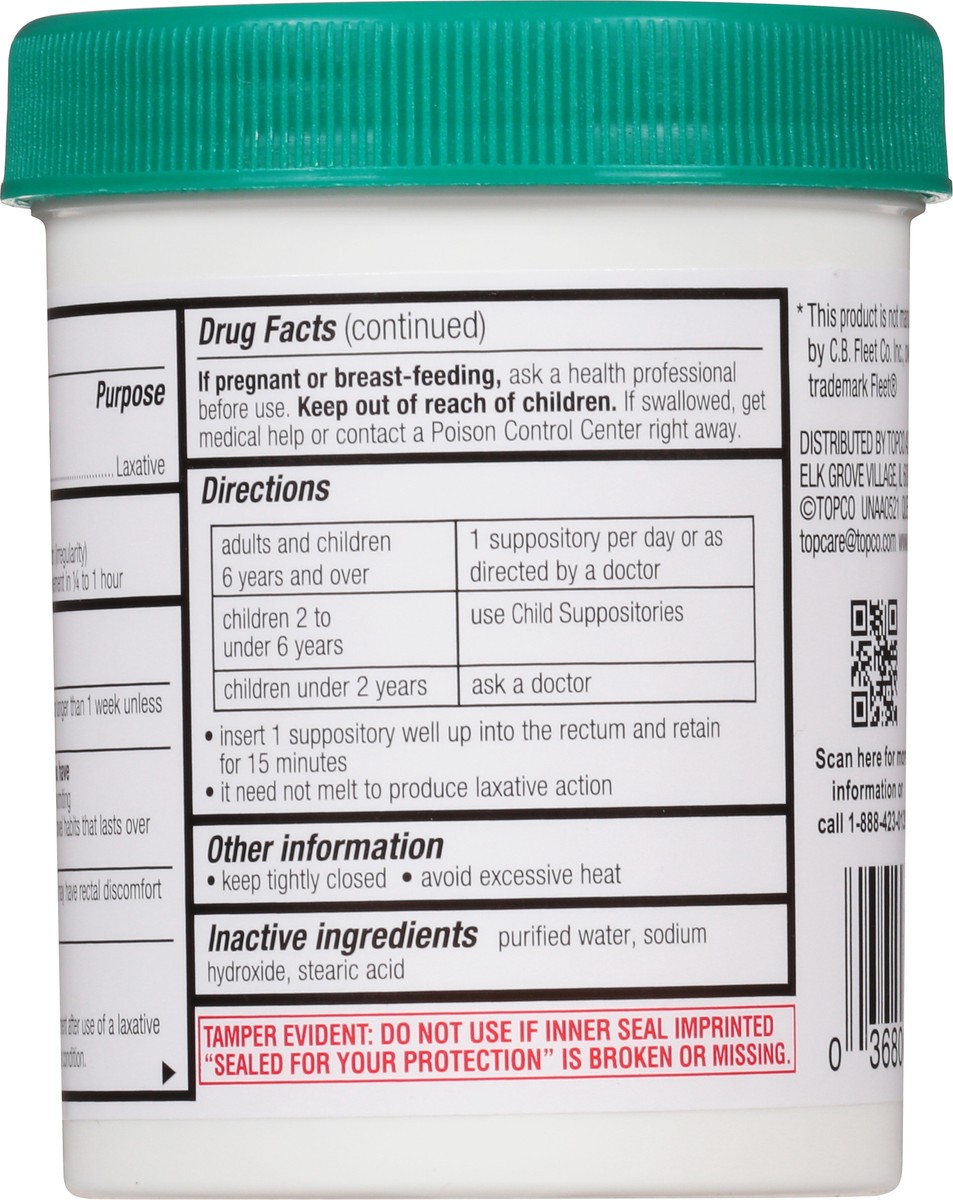 slide 4 of 9, Topcare Suppositories Glycerin Adult, 1 ct