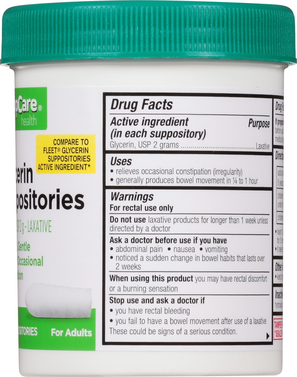 slide 5 of 9, Topcare Suppositories Glycerin Adult, 1 ct