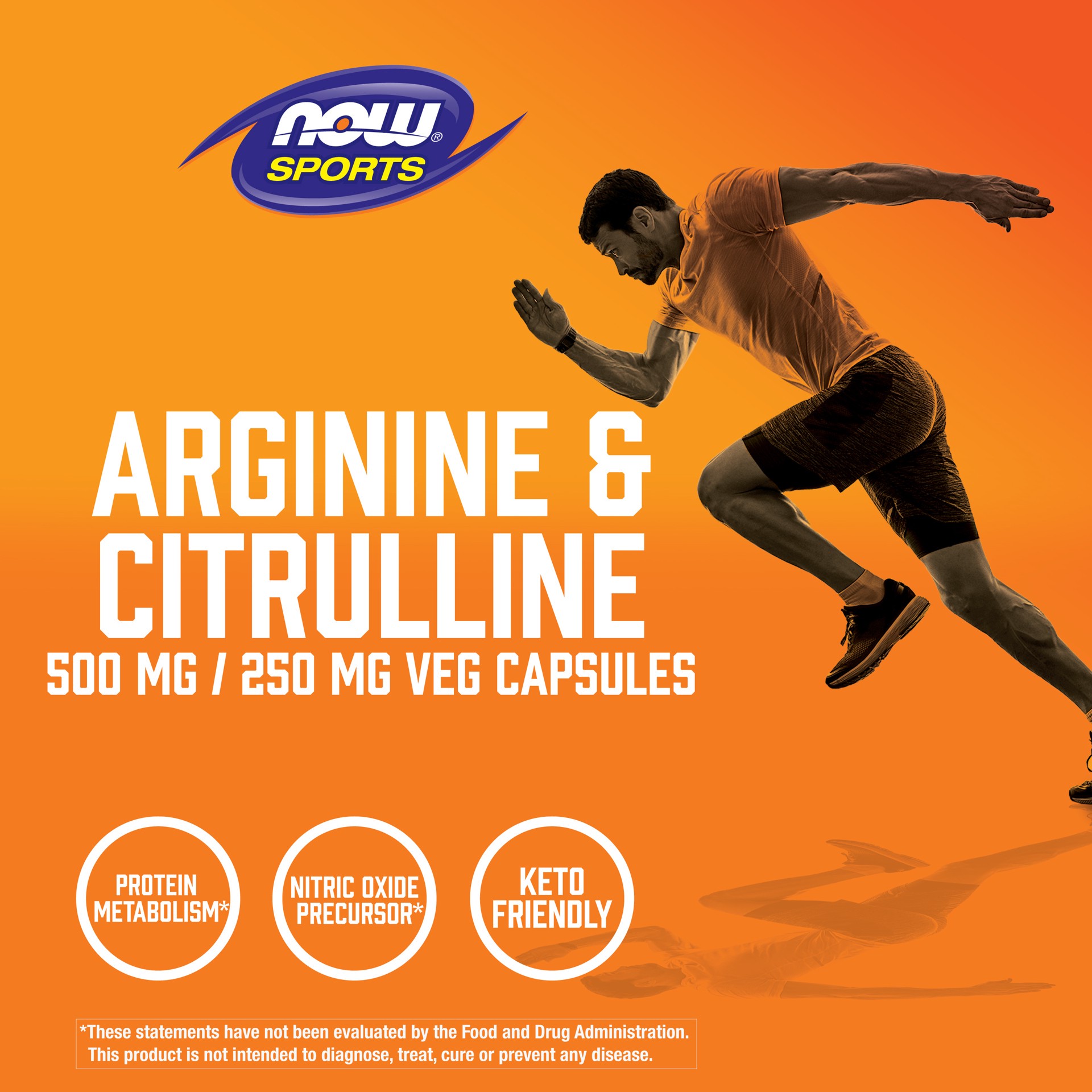 slide 4 of 5, NOW Sports Arginine & Citrulline 500 mg / 250 mg - 120 Veg Capsules, 120 ct