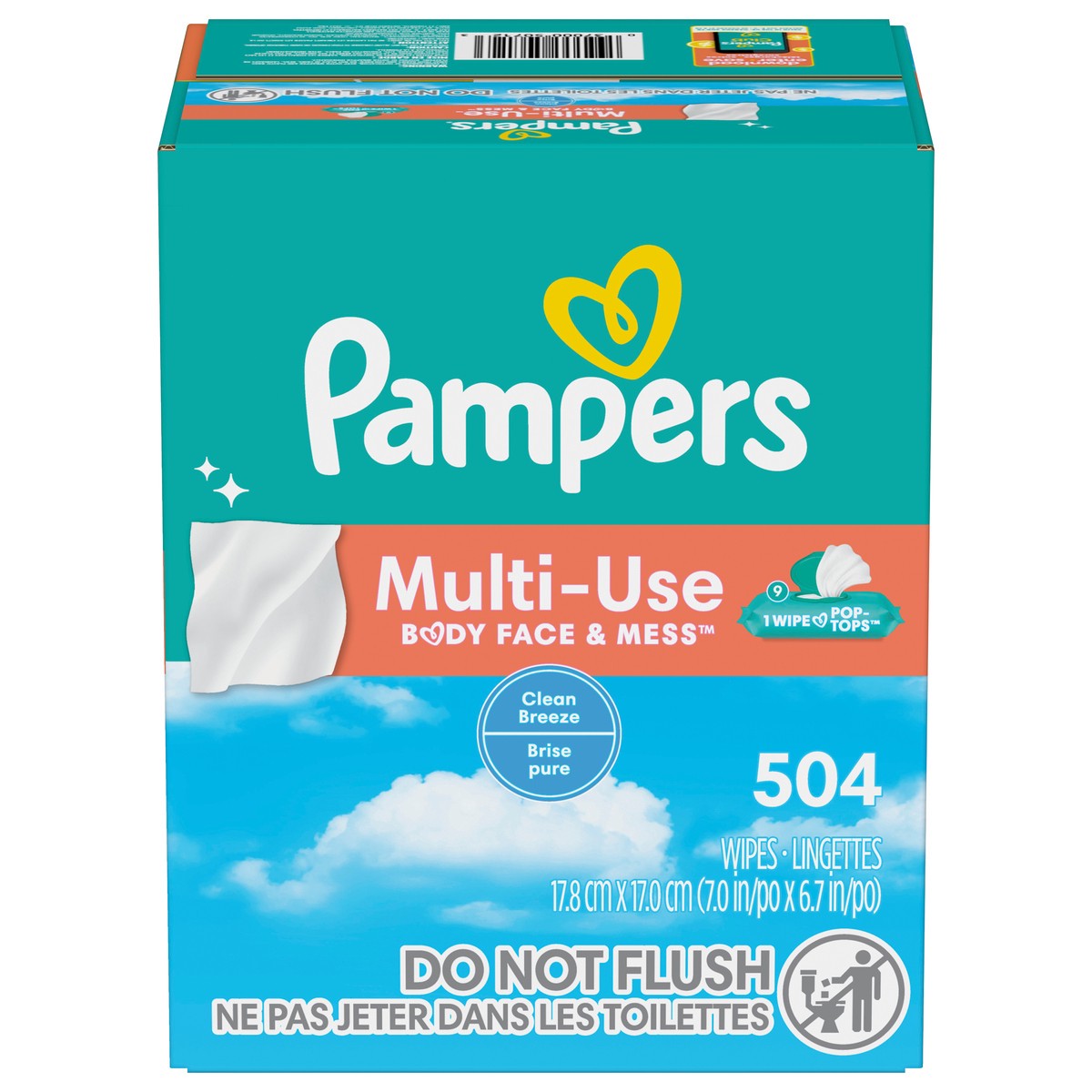 slide 1 of 29, Pampers Baby Wipes Multi-Use Clean Breeze 9X Pop-Top 504 Count, 504 ct