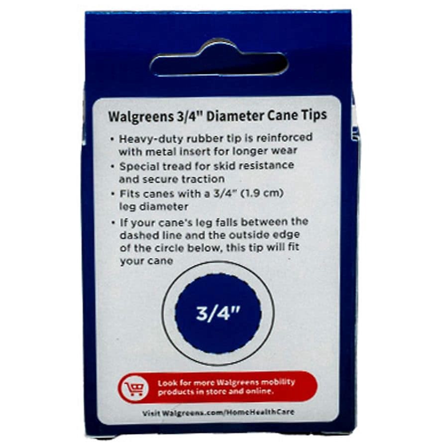 slide 3 of 3, Walgreens Cane Tips, 1 ct