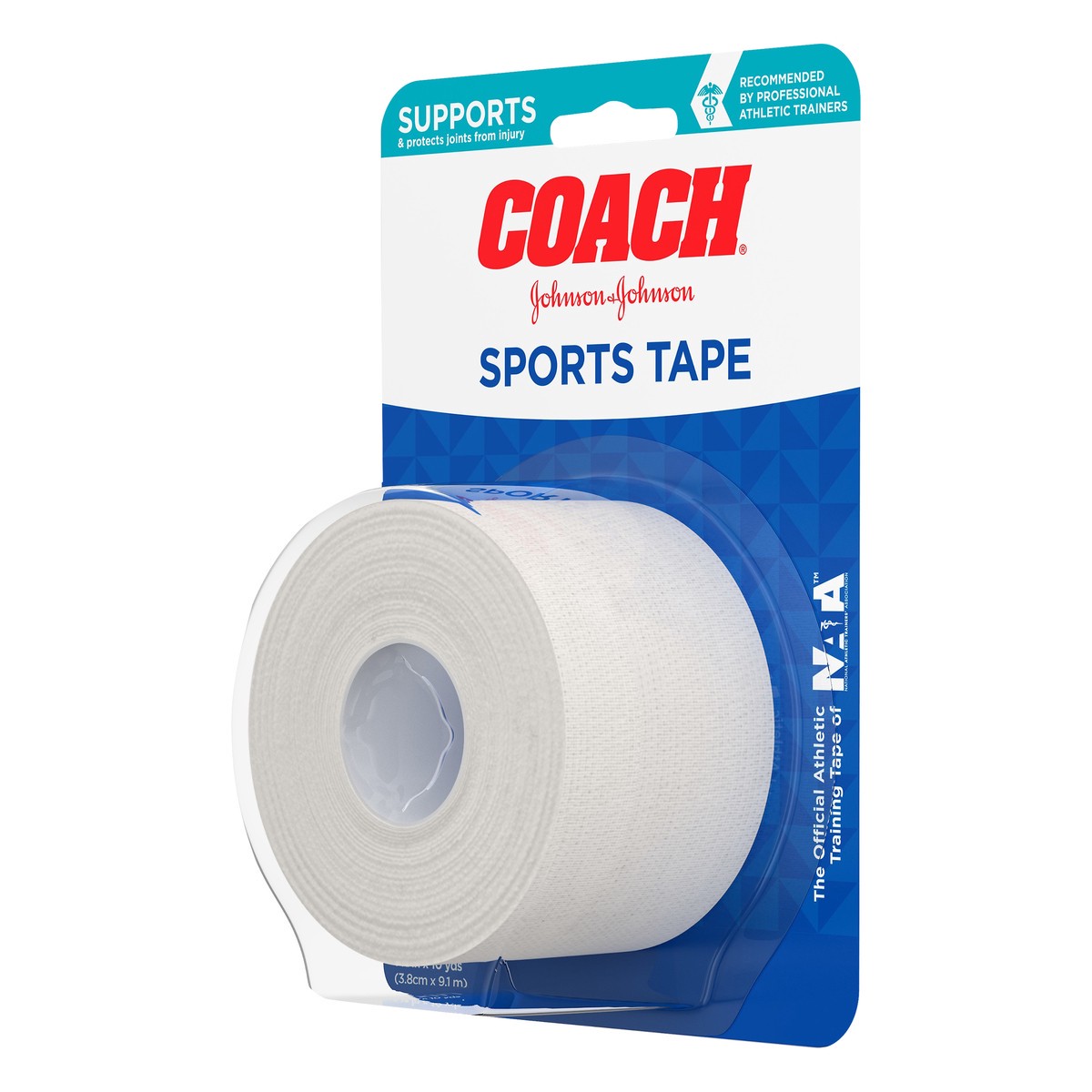 slide 7 of 7, Johnson & Johnson Coach Sports Tape, Breathable Cloth Tape to Support and Protect Joints, for Fingers, Wrists, and Ankles, 1.5 inches By 10 yards, 1 ct