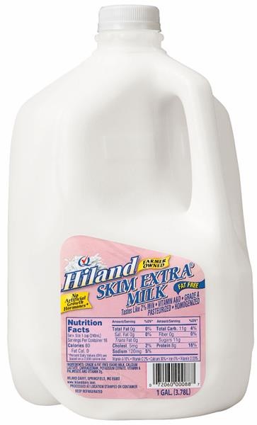 slide 1 of 1, Hiland Hiland Skim Extra Milk, 1 gal