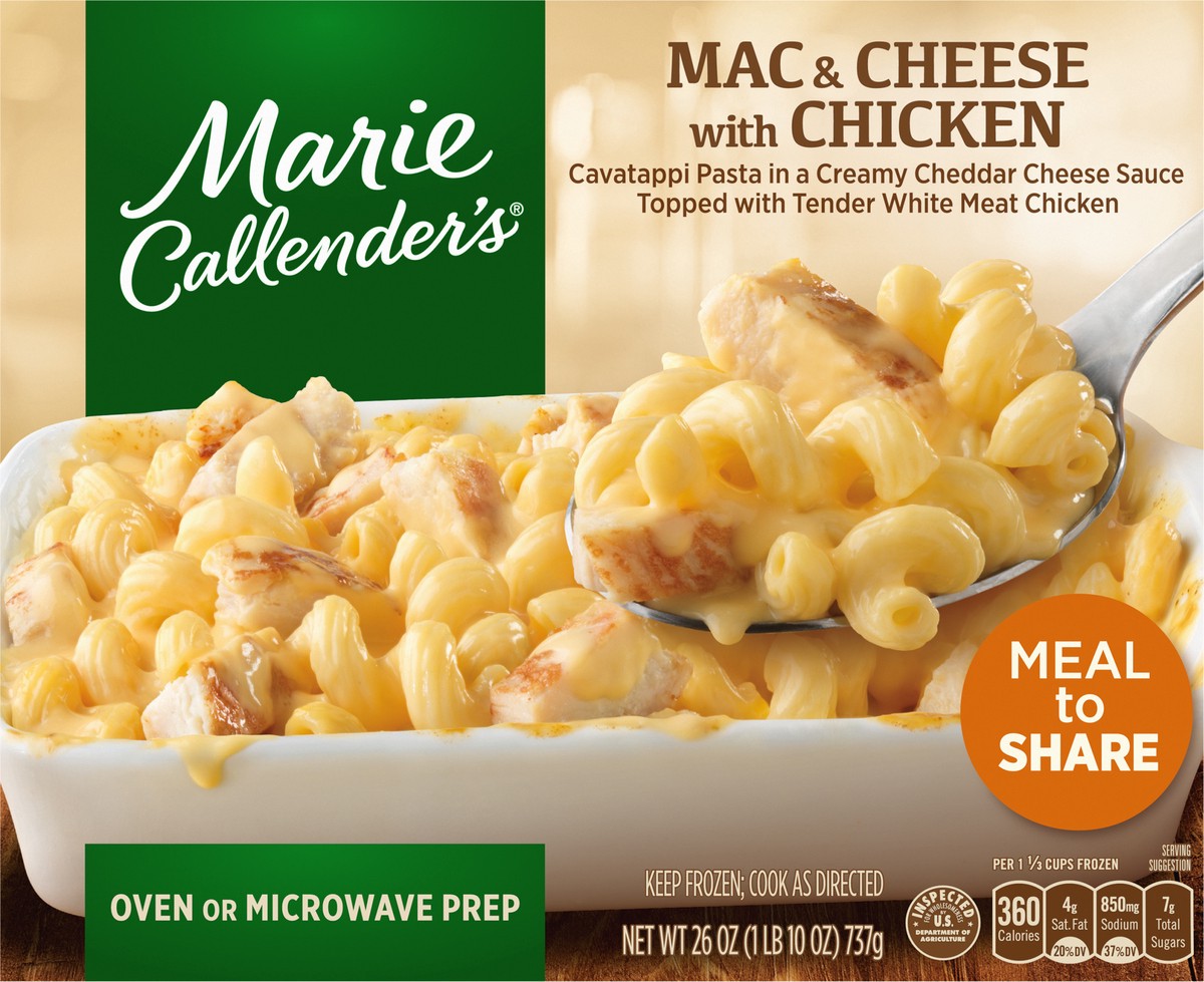 slide 5 of 11, Marie Callender's Mac & Cheese With Chicken, Meal to Share, Frozen Meal, 26 oz