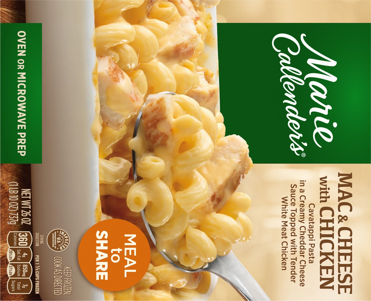 slide 3 of 11, Marie Callender's Mac & Cheese With Chicken, Meal to Share, Frozen Meal, 26 oz