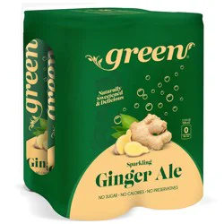 Green Sparkling Ginger Ale Soda, 4 pk Cans