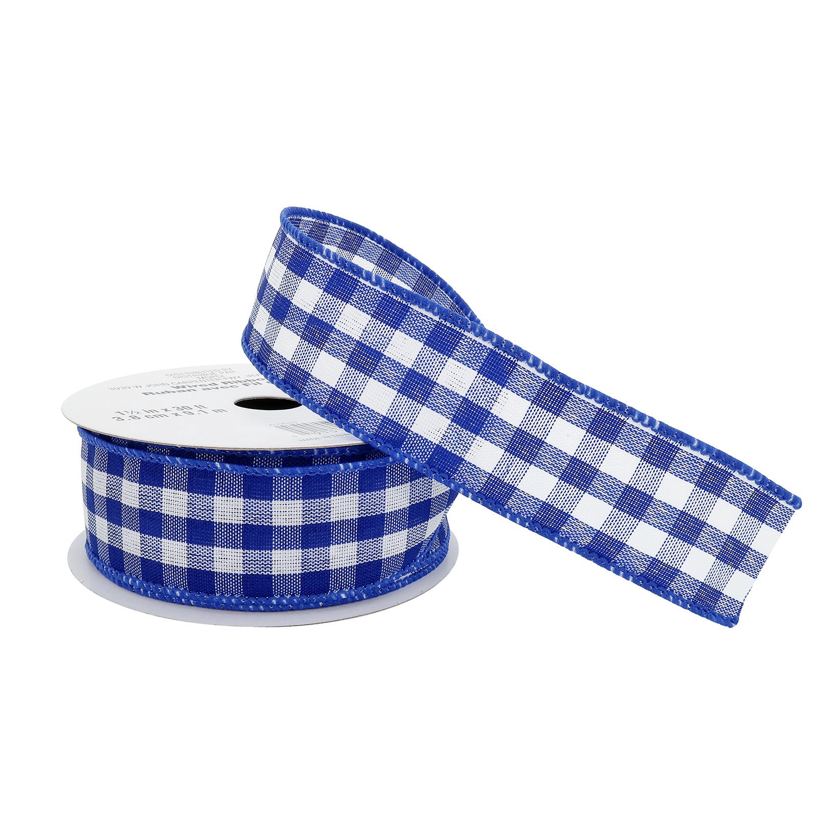 slide 2 of 4, 1.5" X 10yd. Wired Gingham Ribbon By Celebrate It, 1.5 in x 10 yd