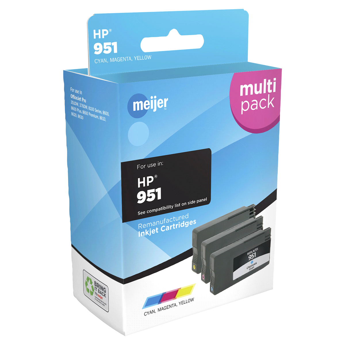 slide 1 of 1, Meijer Brand Remanufacture Ink Cartridge, replacement for HP 951 Ink, 1 ct