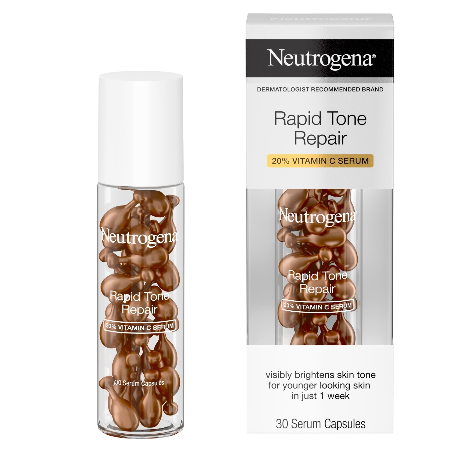 slide 1 of 1, Neutrogena Rapid Tone Repair Vitamin C Serum Capsules 30 Count, 30 ct