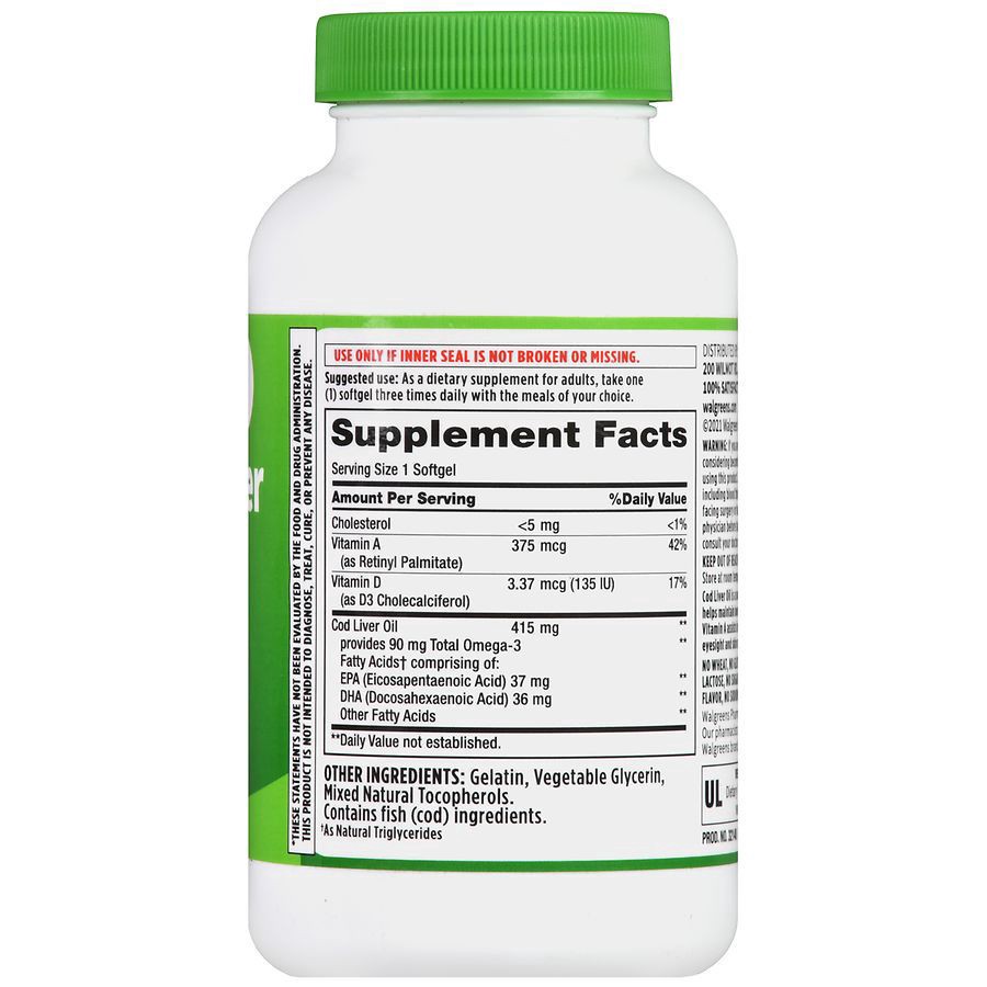 slide 5 of 5, Walgreens Cod Liver Oil Softgels, 300 ct