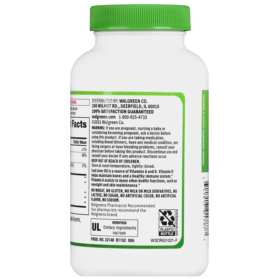 slide 4 of 5, Walgreens Cod Liver Oil Softgels, 300 ct