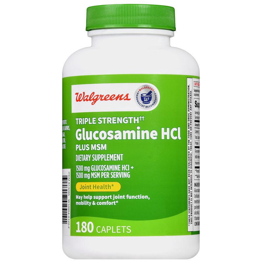 slide 4 of 5, Walgreens Triple Strength Glucosamine HCl + MSM, 180 ct