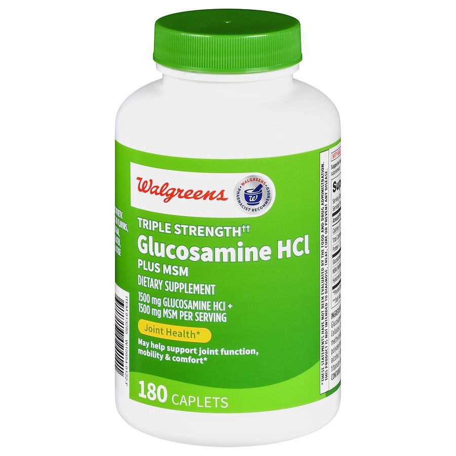 slide 1 of 5, Walgreens Triple Strength Glucosamine HCl + MSM, 180 ct