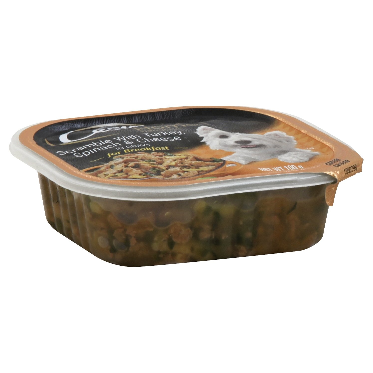 slide 1 of 9, Cesar Home Delights Scramble With Turkey, Spinach and Cheese Dog Food Tray, 3.5 oz