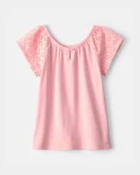 Carter's Girls Eyelet Top - Pink - 12