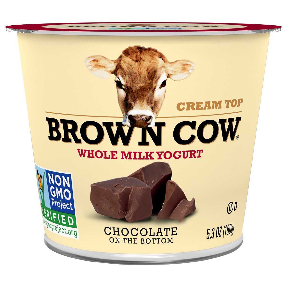 slide 1 of 1, Brown Cow Cream Top Chocolate On Bottom Whole Milk Yogurt, 6 oz