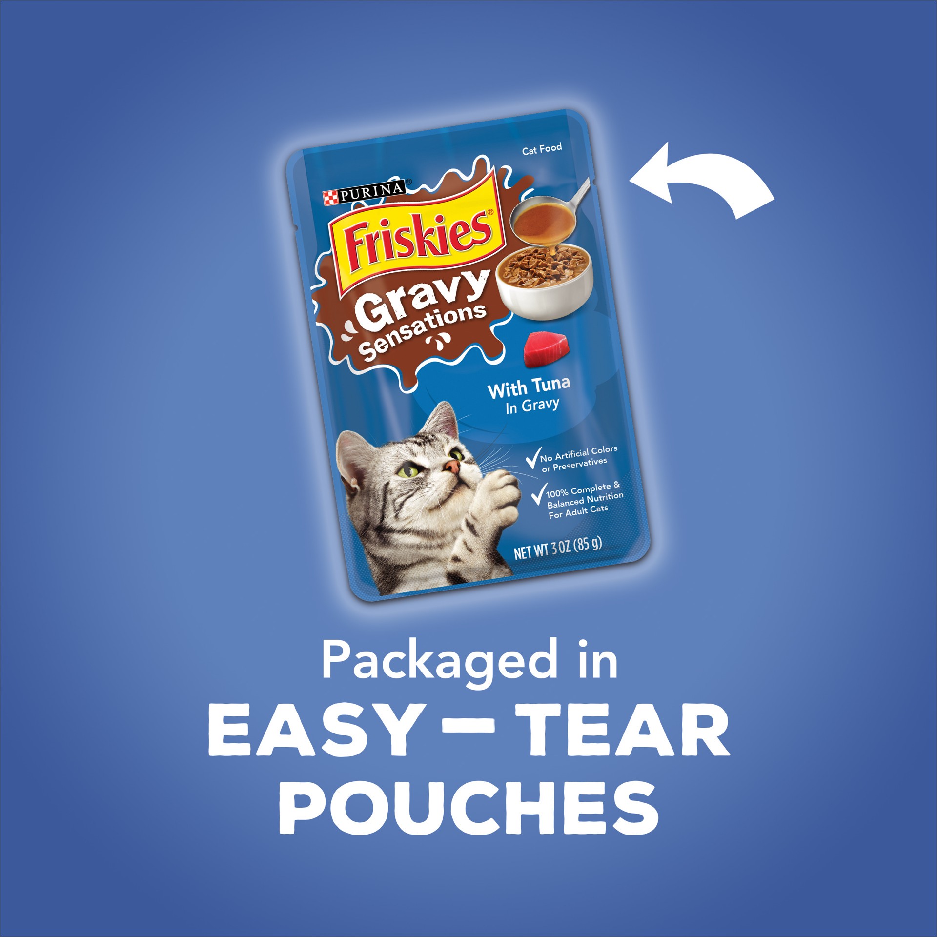 slide 6 of 7, Friskies Purina Friskies Gravy Wet Cat Food Variety Pack, Gravy Sensations Seafood Pouches, 12 ct; 3 oz