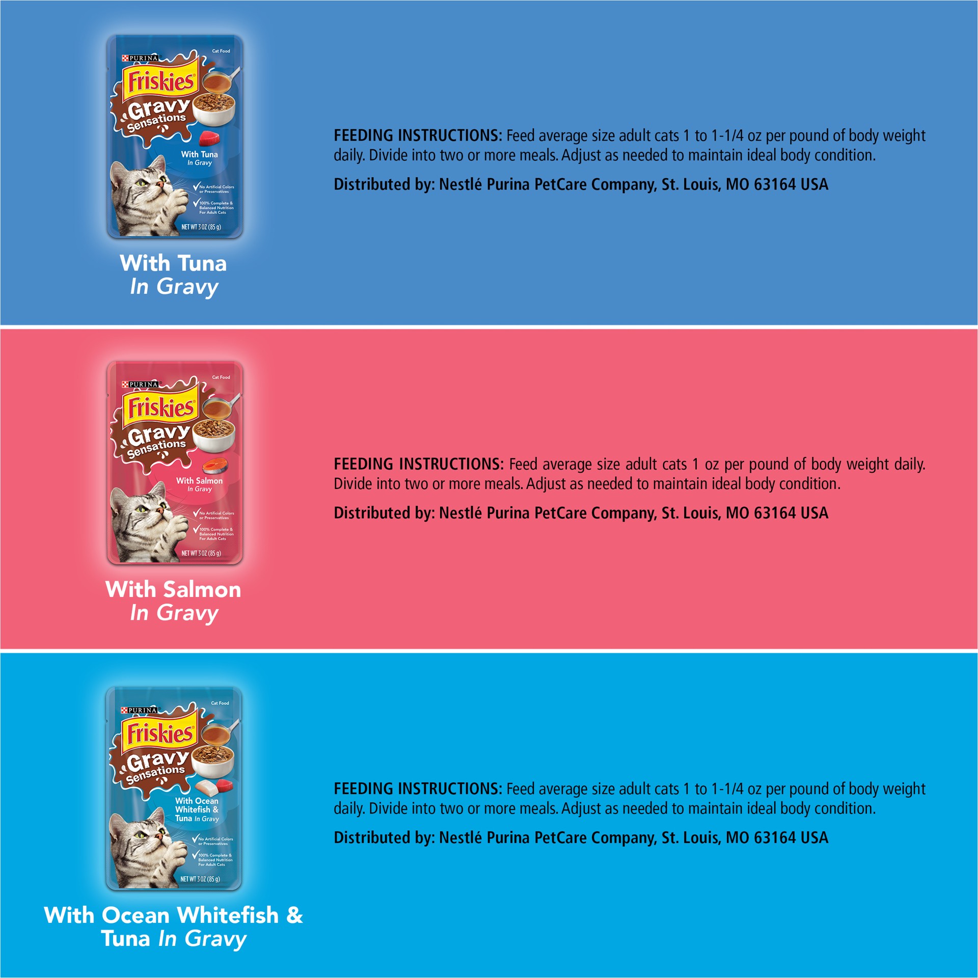 slide 7 of 7, Friskies Purina Friskies Gravy Wet Cat Food Variety Pack, Gravy Sensations Seafood Pouches, 12 ct; 3 oz