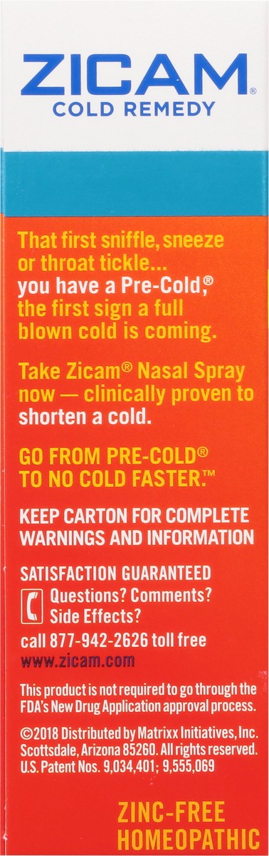 slide 7 of 9, Zicam Cold Remedy Cold Shortening No-Drip Zinc-Free Nasal Spray - 0.5oz, 0.5 fl oz
