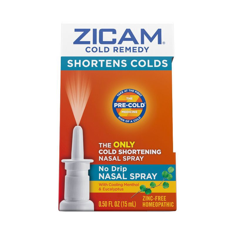 slide 1 of 9, Zicam Cold Remedy Cold Shortening No-Drip Zinc-Free Nasal Spray - 0.5oz, 0.5 fl oz