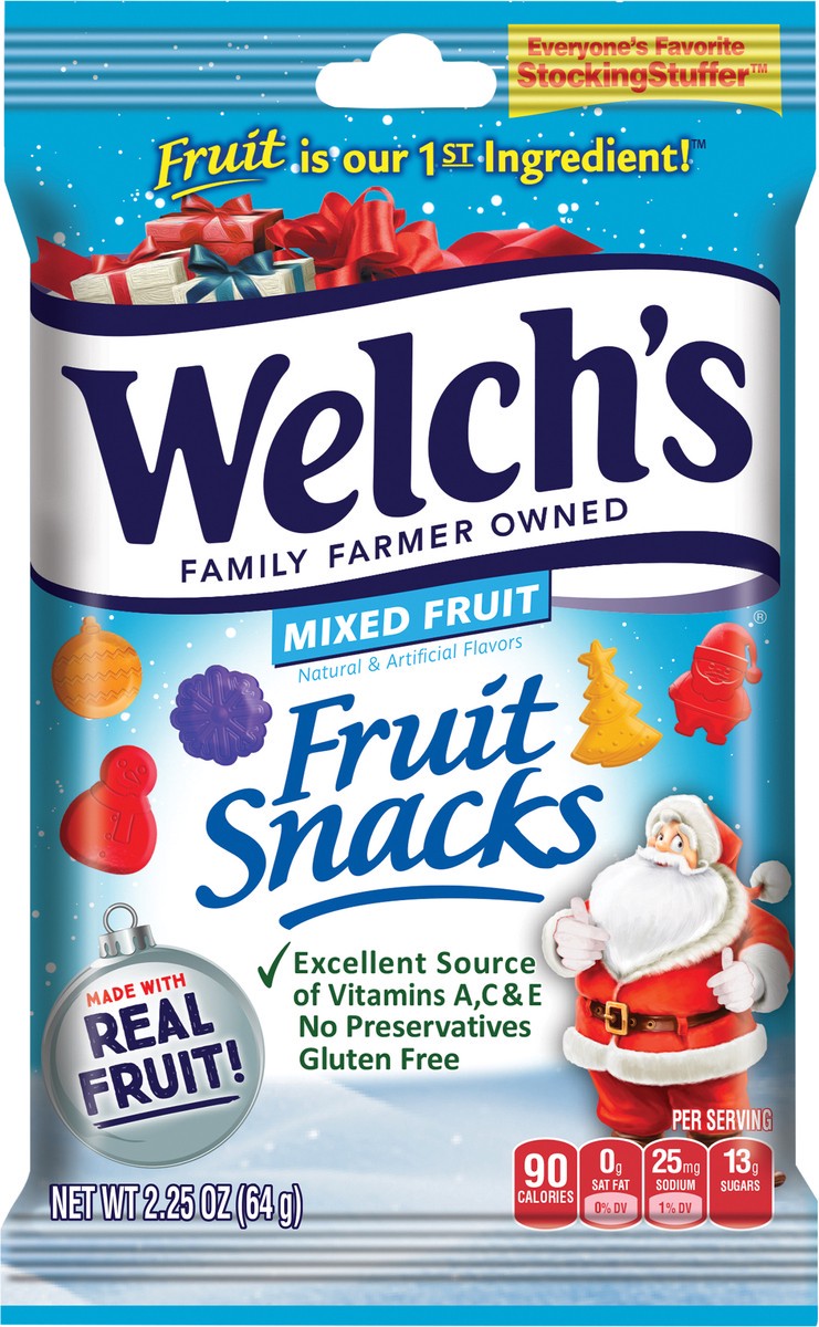 slide 2 of 6, Welch's Mixed Fruit Fruit Snacks 2.25oz Christmas Peg Bag, 2.25 oz