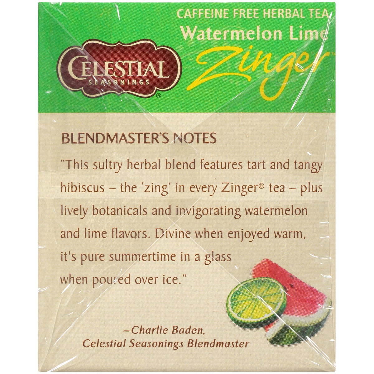 slide 6 of 8, Celestial Seasonings Watermelon Lime Zinger Caffeine Free Herbal Tea Bags 20 ct Box, 1.5 oz