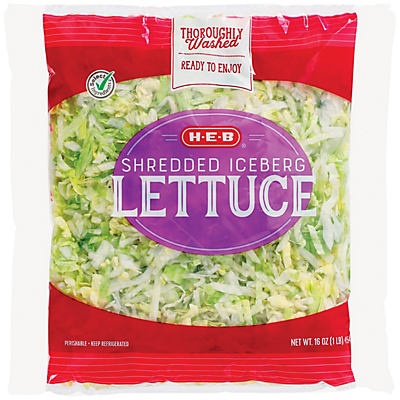 slide 1 of 1, H-E-B Shredded Lettuce, 16 oz