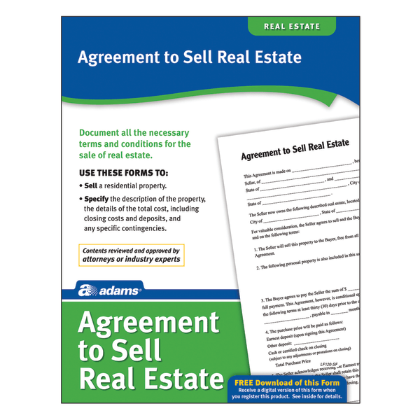 slide 1 of 2, Adams Agreement To Sell Real Estate, 1 ct