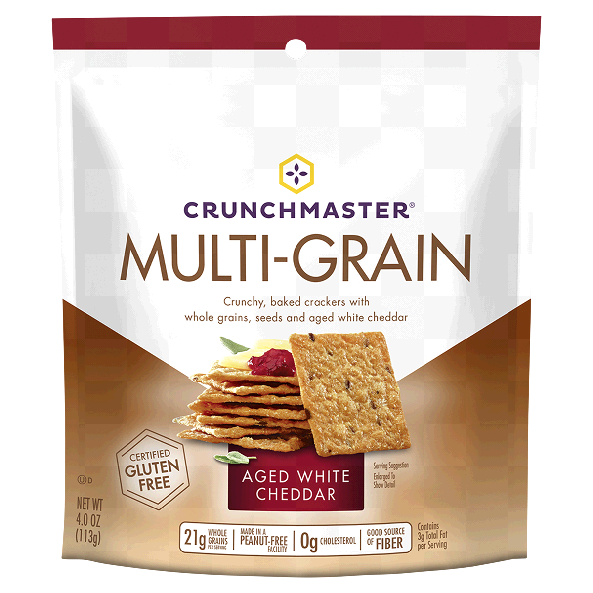 slide 1 of 1, Crunchmaster Multigrain Aged White Cheddar Crackers, 4.5 oz