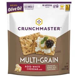 Crunchmaster Multi-Grain Aged White Cheddar Flavored Crackers 4.0 oz