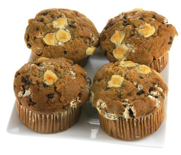 slide 1 of 1, Hy-Vee Loaded Jumbo S'Mores Muffins, 4 ct; 17 oz