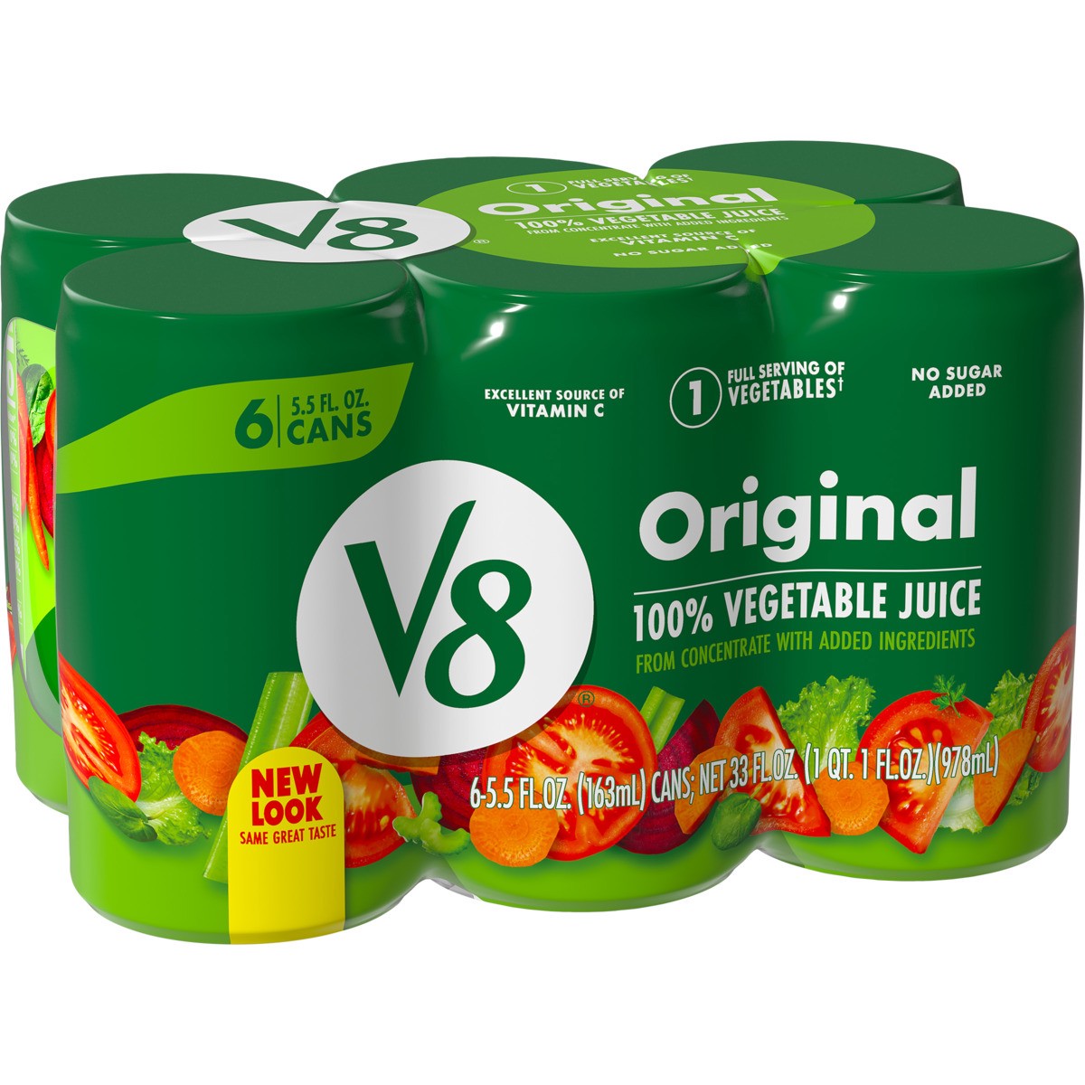 slide 2 of 11, V8 Original 100% Vegetable Juice, 5.5 fl oz Can (Pack of 6), 6 ct; 5.5 fl oz