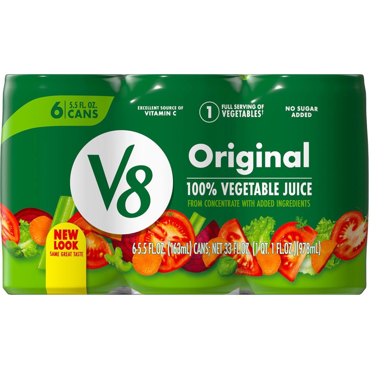 slide 8 of 11, V8 Original 100% Vegetable Juice, 5.5 fl oz Can (Pack of 6), 6 ct; 5.5 fl oz