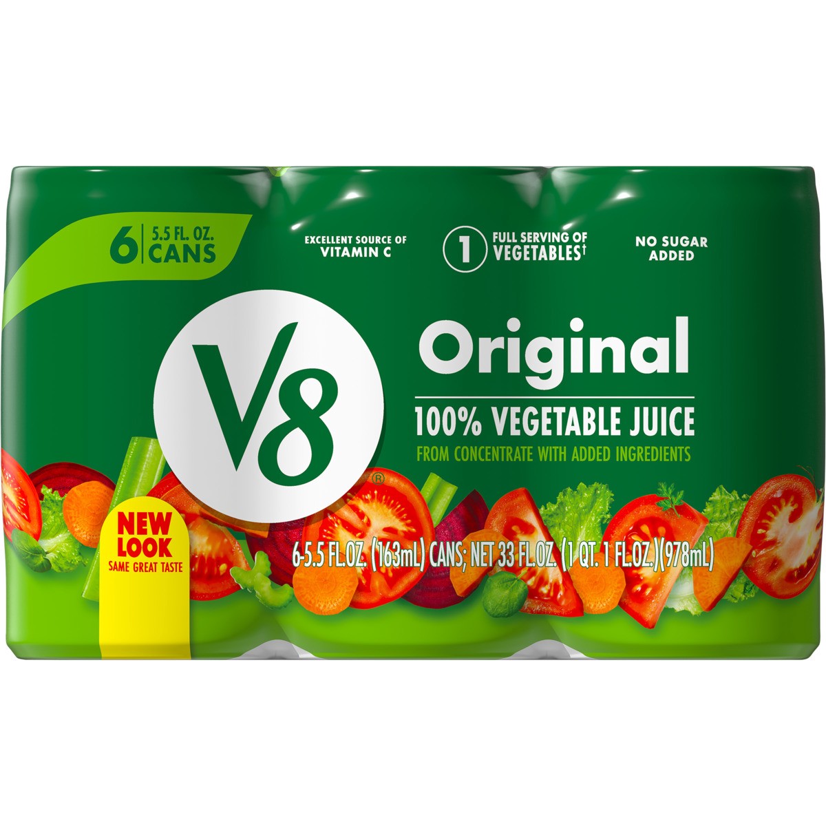 slide 9 of 11, V8 Original 100% Vegetable Juice, 5.5 fl oz Can (Pack of 6), 6 ct; 5.5 fl oz