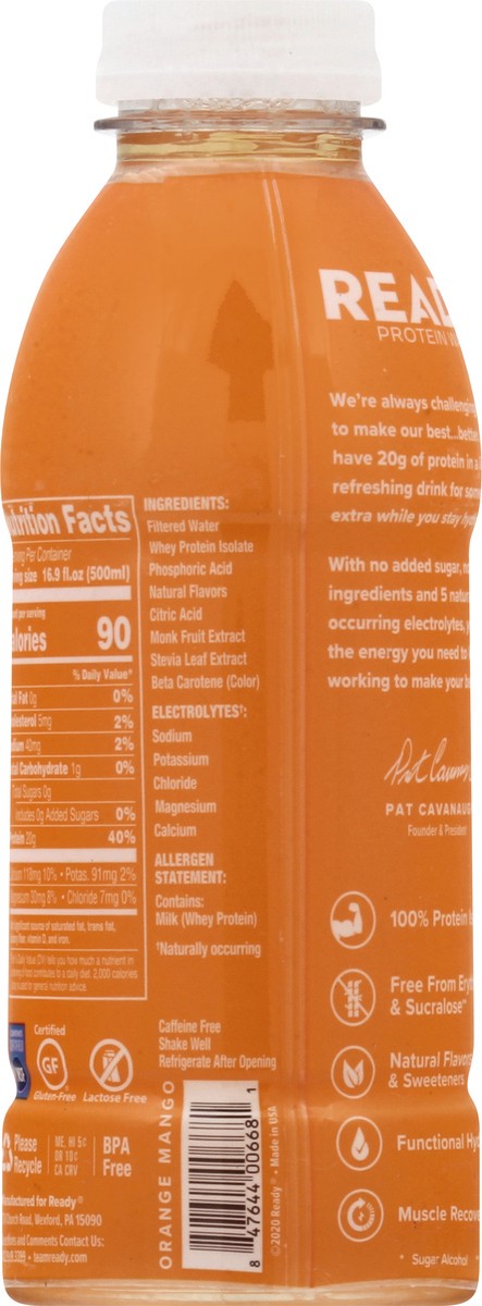 slide 3 of 9, Ready Nutrition Ready Orange Mango Protein Water- 16.9 fl oz, 16.9 fl oz
