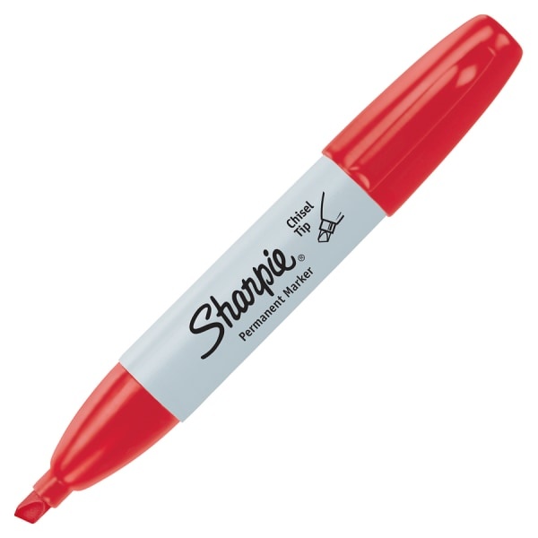 slide 1 of 1, Sharpie Chisel Tip Permanent Marker, Red, 1 ct