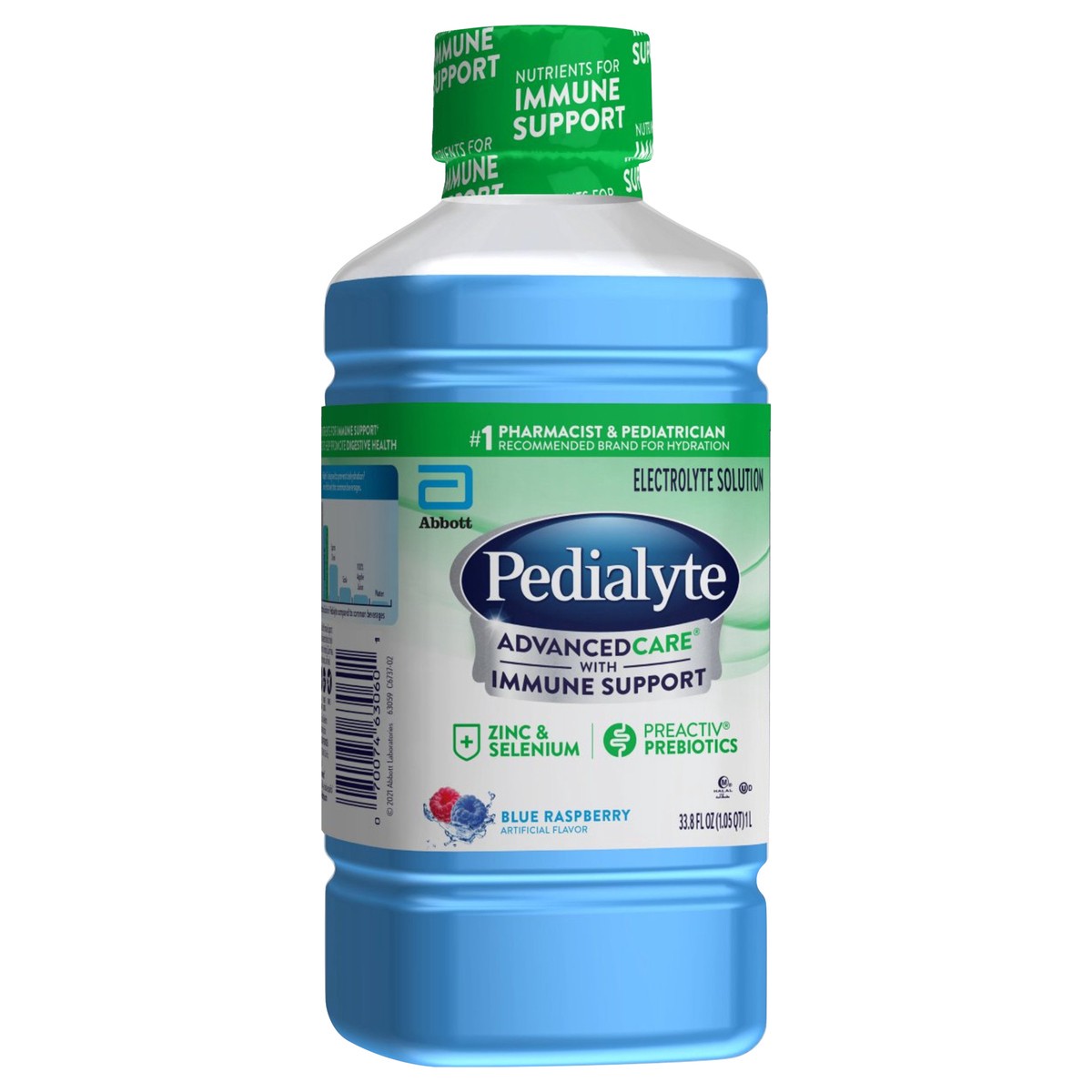 slide 2 of 5, Pedialyte Advanced Care Oral Electrolyte Solution Blue Raspberry 1l, 33.8 oz