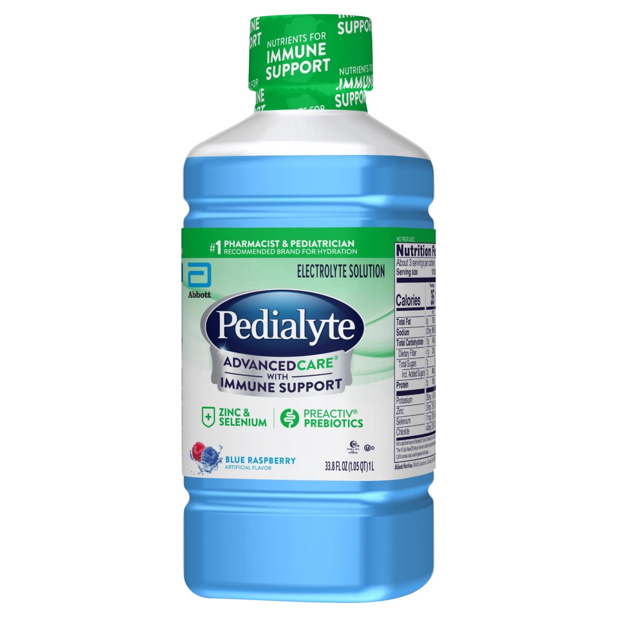 slide 3 of 5, Pedialyte Advanced Care Oral Electrolyte Solution Blue Raspberry 1l, 33.8 oz