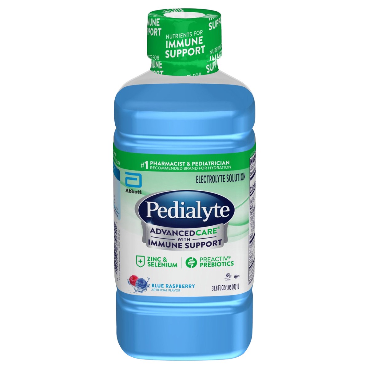 slide 1 of 5, Pedialyte Advanced Care Oral Electrolyte Solution Blue Raspberry 1l, 33.8 oz