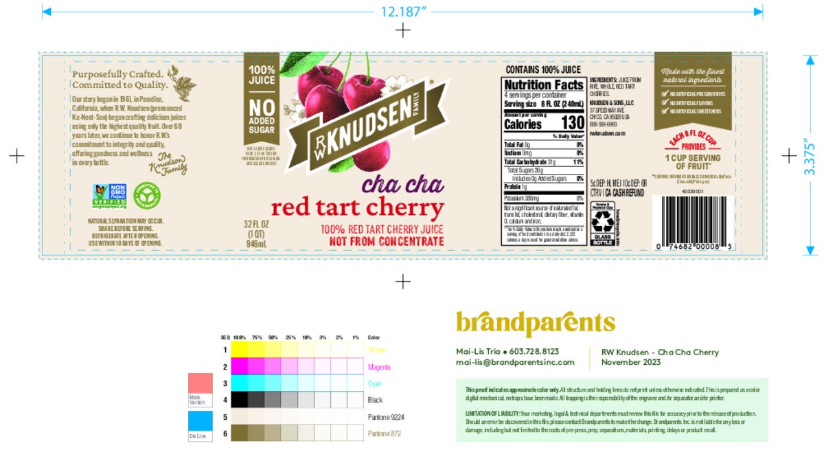 slide 8 of 15, RW Knudsen Family Cha Cha Red Tart Cherry Juice - 32 fl oz, 32 fl oz
