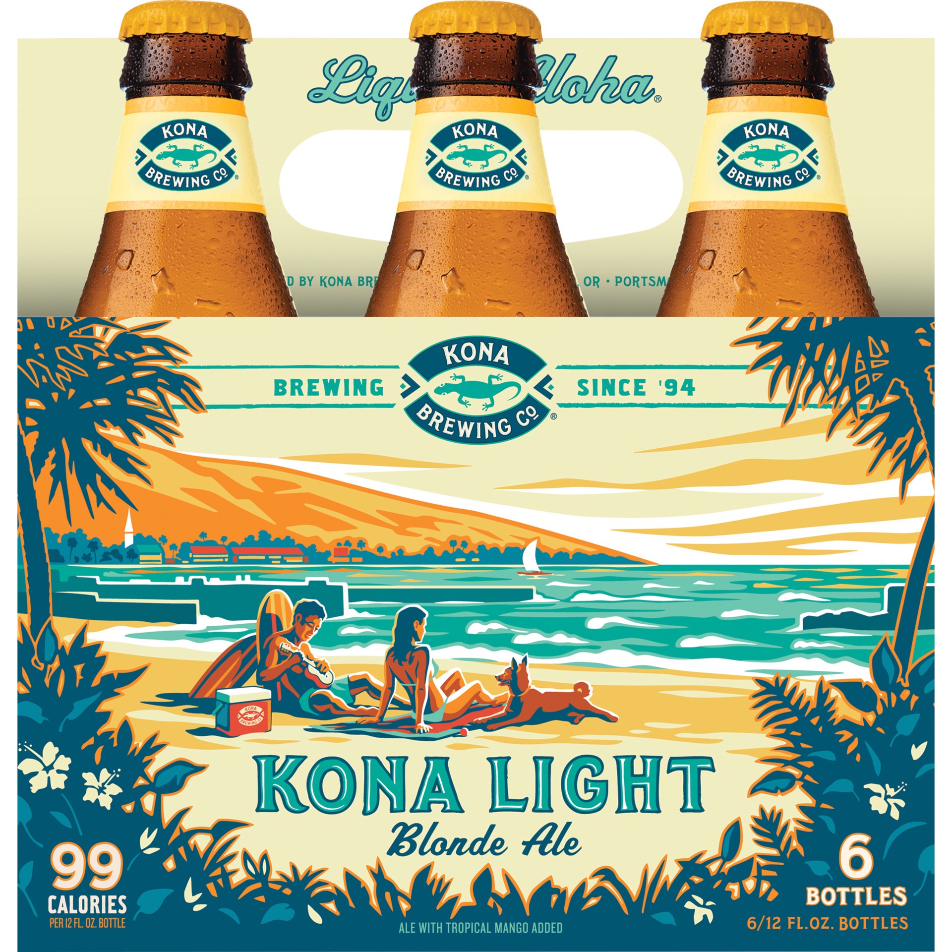 slide 2 of 3, Kona Brewing Co.. Light Blonde Ale, 6 Pack 12 fl. oz. Bottles, 6 ct