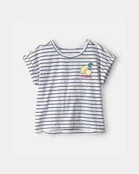 Carter's Girls Lemon Striped Top - Blue/Ivory Multi 7
