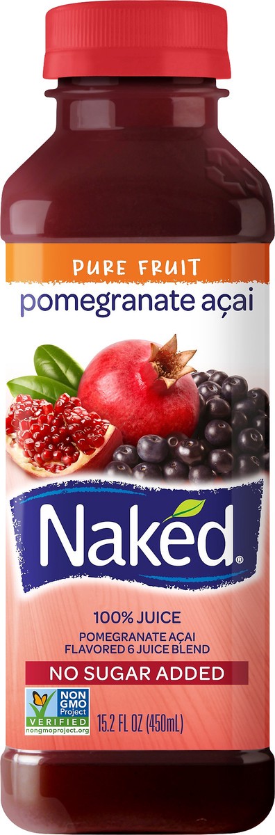 slide 3 of 5, Naked Pure Fruit Pomegranate Acai 100% Juice - 15.2 oz, 15.2 oz