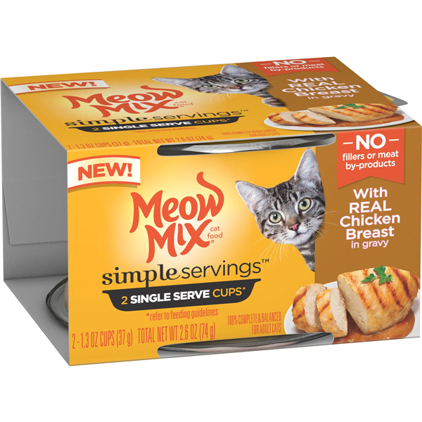 Meow Mix Simple Servings with Real Chicken Breast In Gravy Wet Cat Food