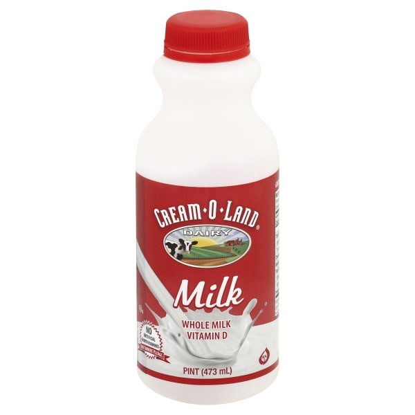 slide 1 of 6, Cream-O-Land Pint White Milk, 16 fl oz