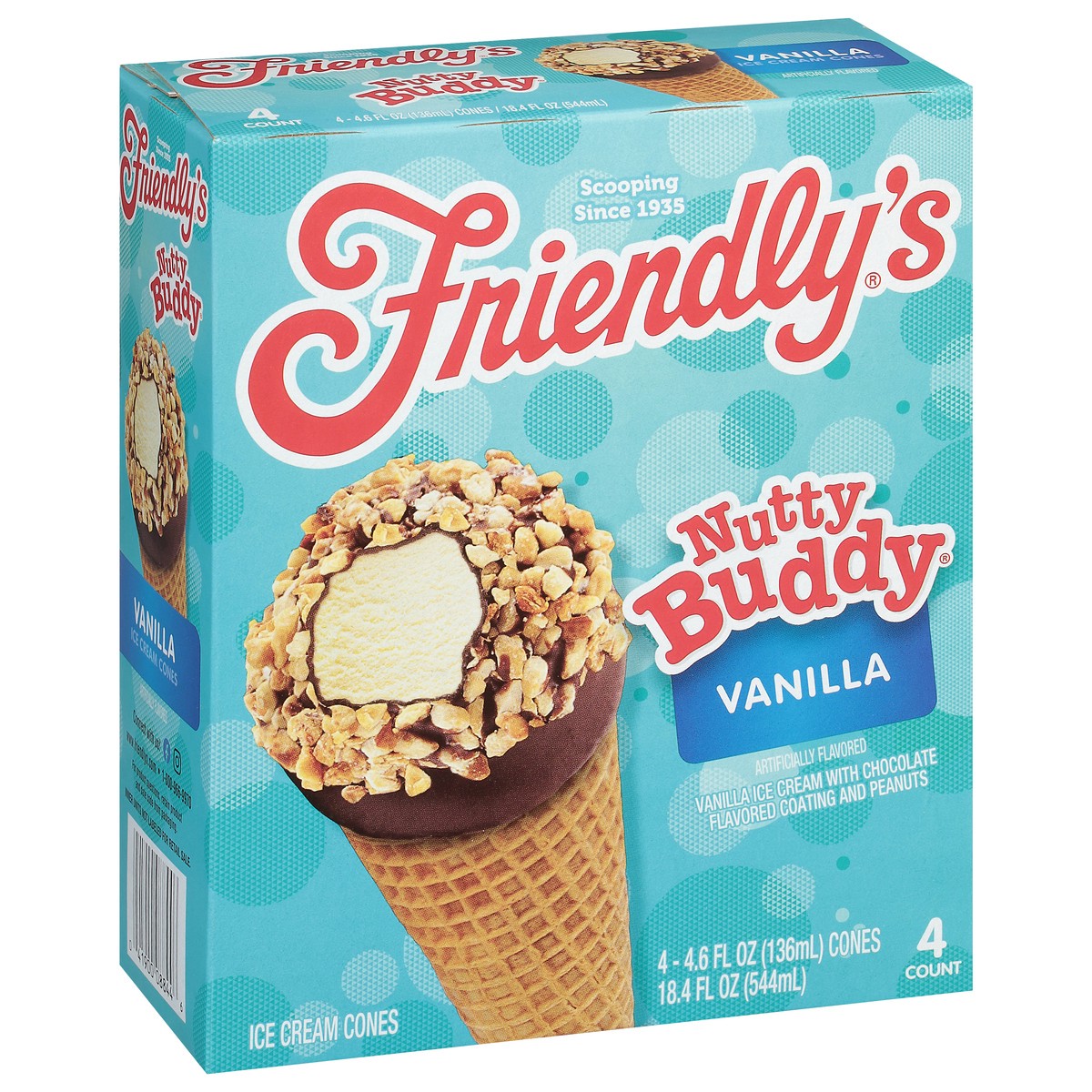 slide 5 of 9, Friendly's Nutty Buddy Vanilla Ice Cream Cones 4 - 4.6 fl oz Cones, 4 ct