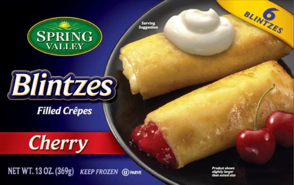 slide 1 of 1, Spring Valley Blintzes Cherry Filled Crepes, 13 oz