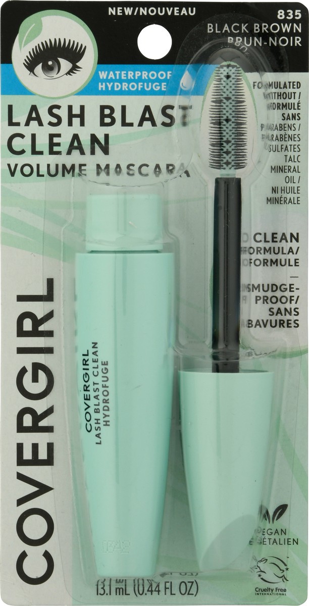 slide 10 of 10, Covergirl Lash Blast Clean Waterproof Mascara, Black Brown, 1 ct